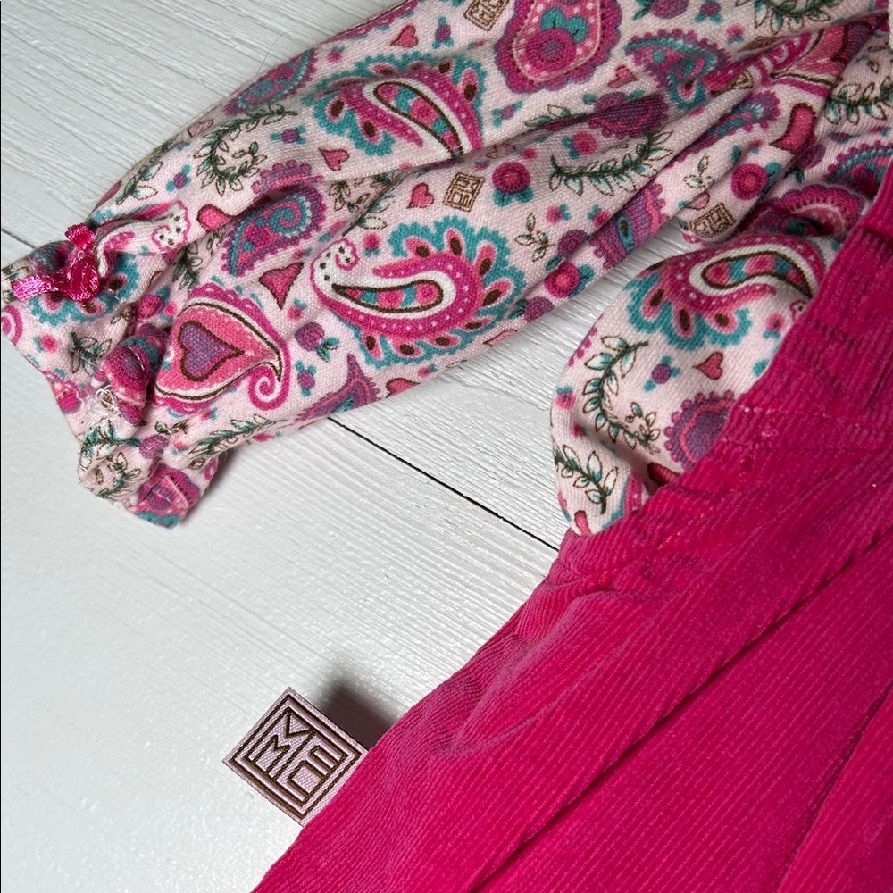 Mary Engelbreit Baby Pink Paisley Baby Outfit with Collar - Picture 3 of 9